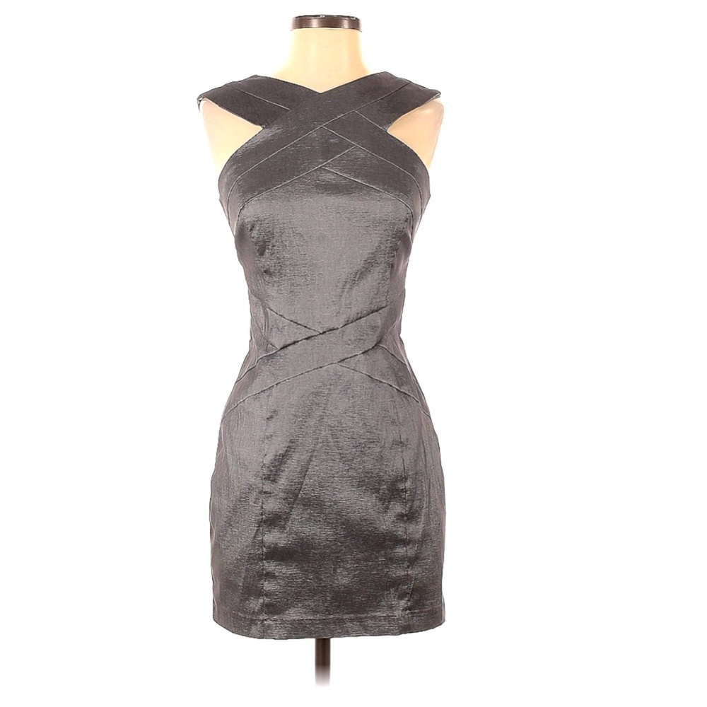 Jessica McClintock Sz 6. Silver mini dress. Party ready!